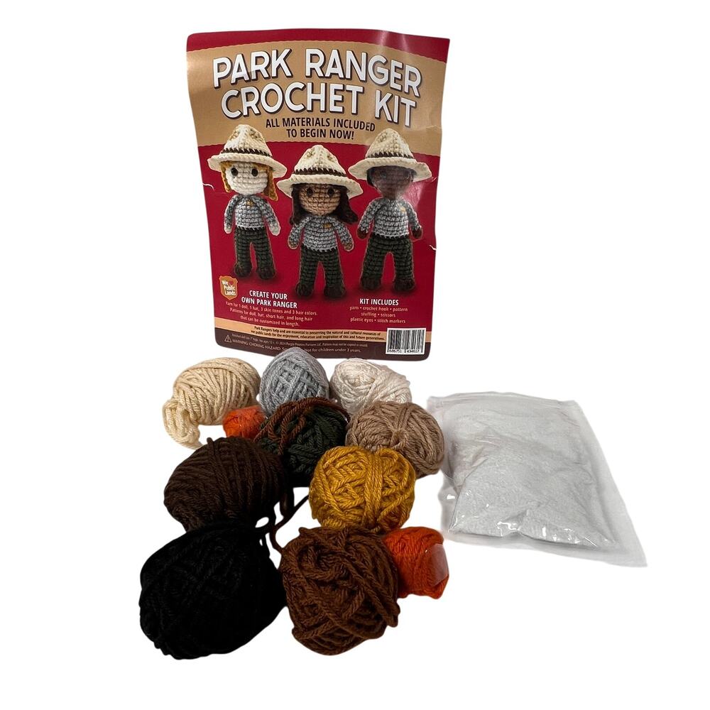 MY FIRST CROCHET KIT Park Ranger Crochet Kit DIY Amigurumi Doll Craft Open Box